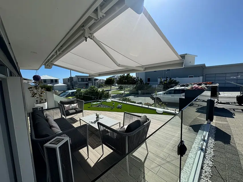 Outdoor Folding Arm Awning - Installed by Outdoor Shades WA