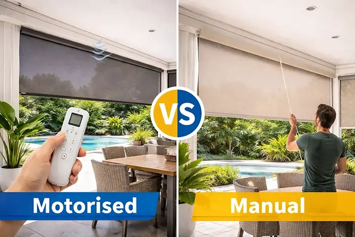 Motorised vs Manual Outdoor Blinds Cost