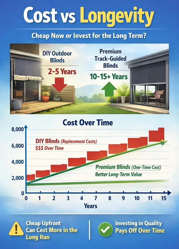 Outdoor Blinds Cost vs Longevity